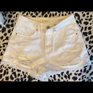 PacSun distressed denim shorts. White. Size 23